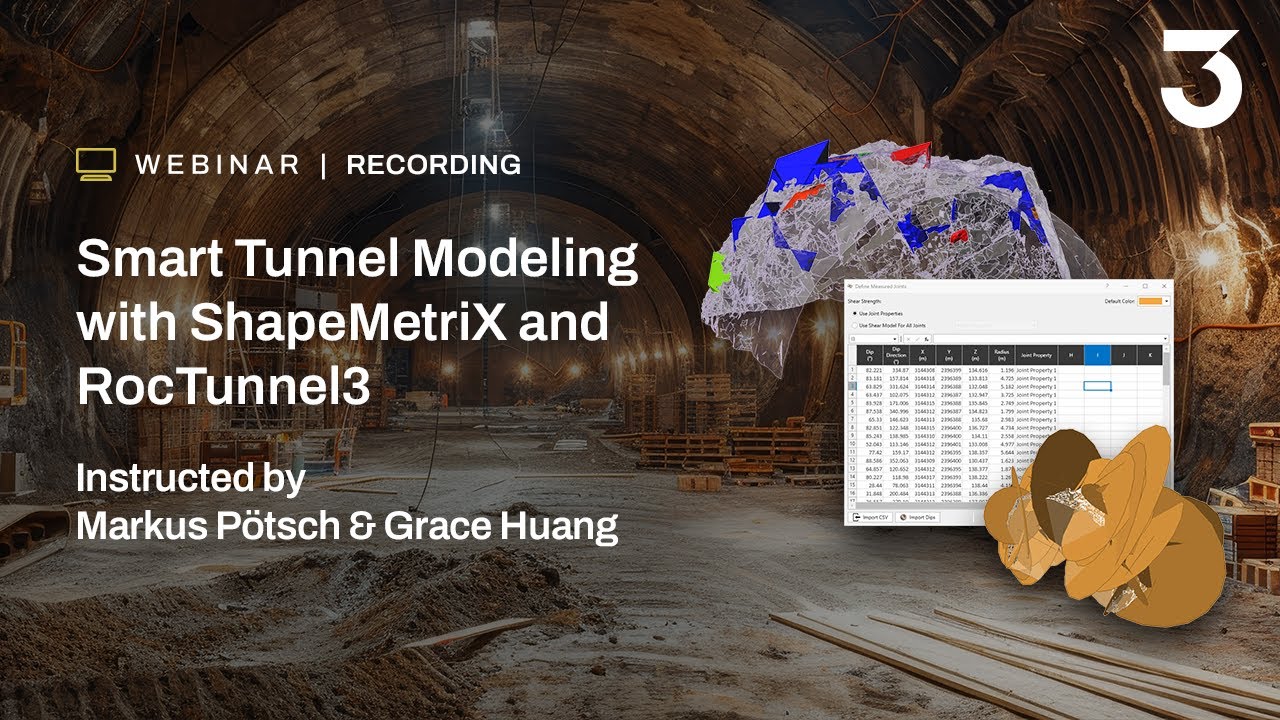 Webinar Recording - Smart Tunnel Modeling with ShapeMetrix and RocTunnel3