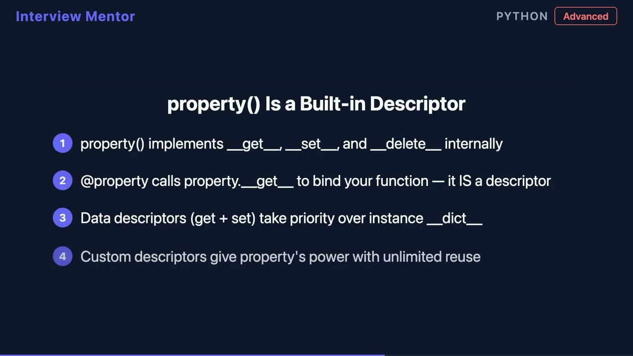 Custom Descriptor vs @property in Python