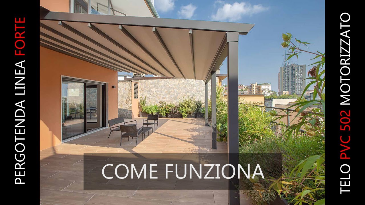 come funziona la pergotenda in alluminio con telo pvc motorizzato