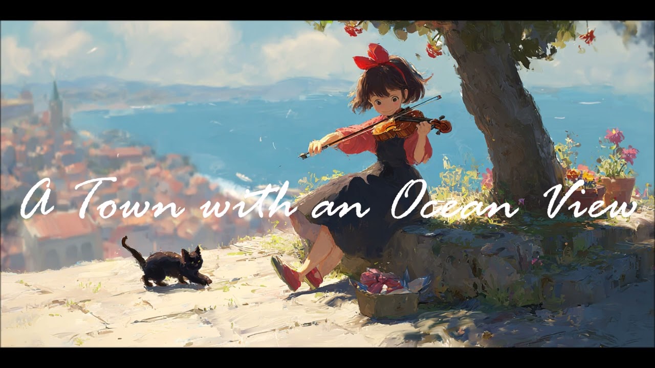kiki's delivery service | a town with an ocean view | 魔女の宅急便 | studio ghibli | violin