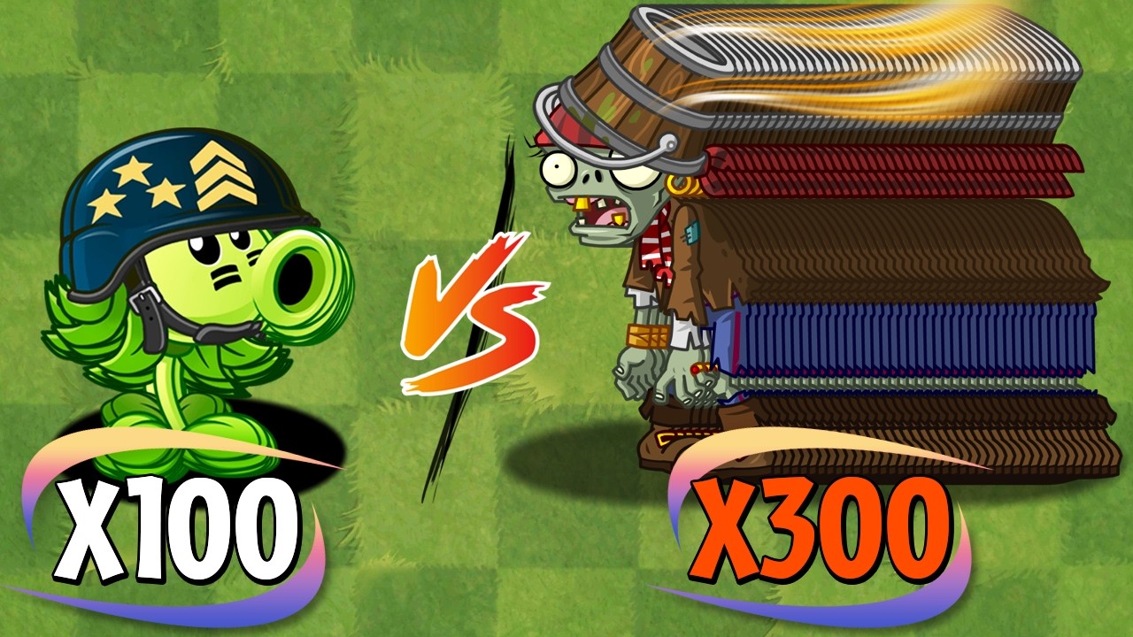 PVZ 2 Challenge - 100 Plants Max Level Vs 300 Zombies Level 2 High Speed