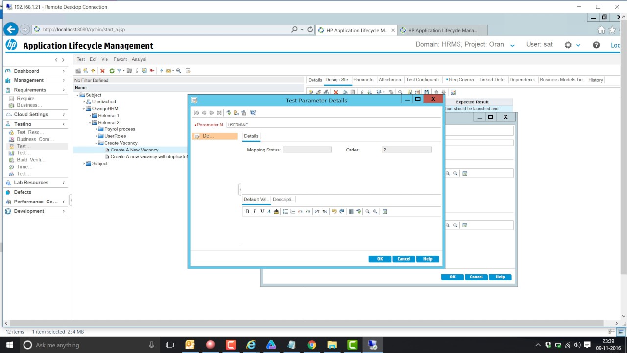 Creating the manual test case QC ALM Test Plan