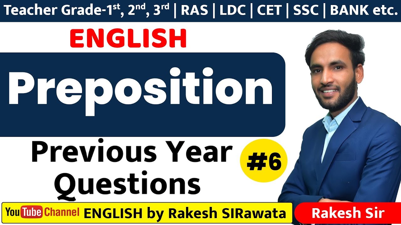 Preposition Previous Year Questions  #6 | By Rakesh SIRawata