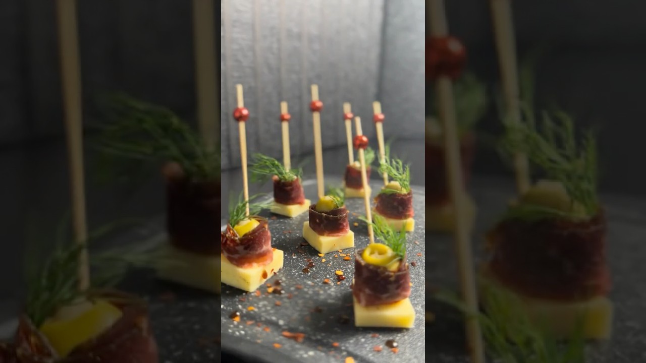 One-Bite Canapés: Olive, Cheese, Dill & Prosciutto in 30 Seconds 