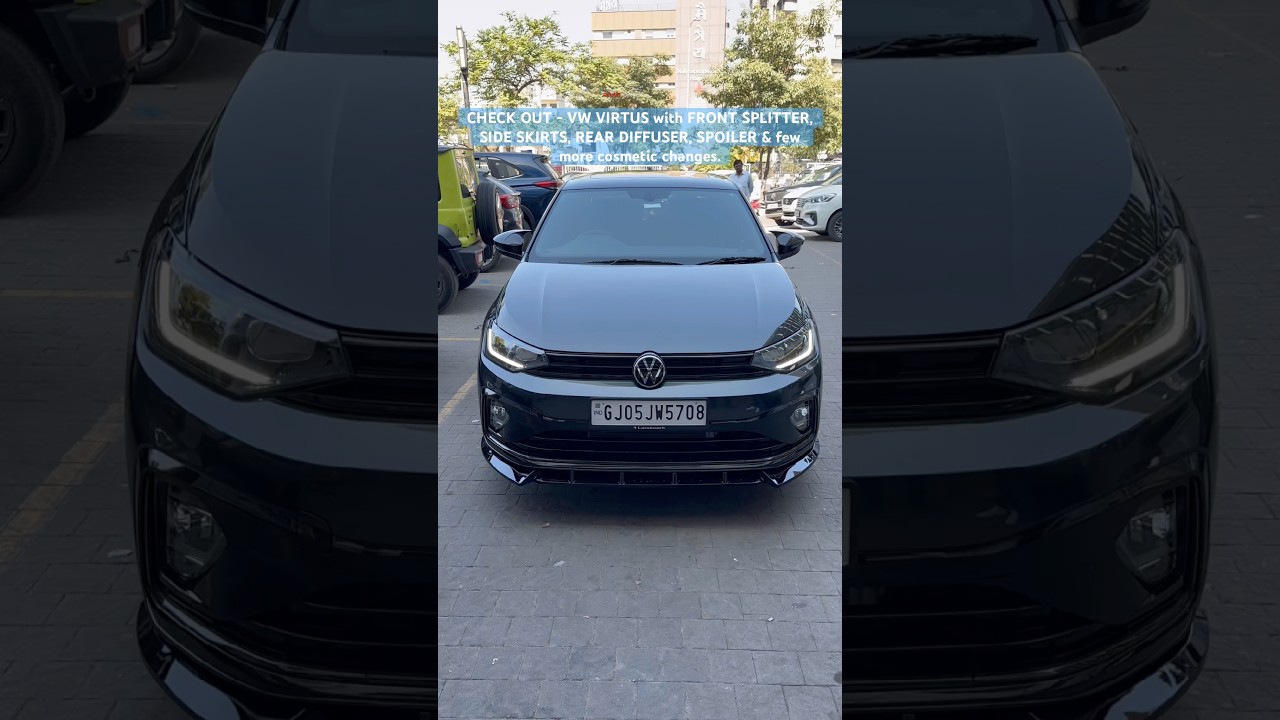 ПОСМОТРИТЕ - VW VIRTUS с передним сплиттером, боковыми юбками, задним диффузором и спойлером #exp...