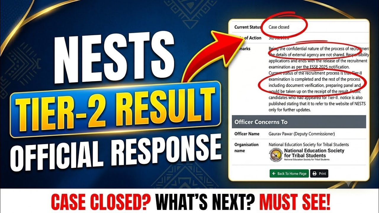 EMRS/NESTS Response to Tier-2 Result ✅ CPGRAMS Reply #kvs #nvs #emrs