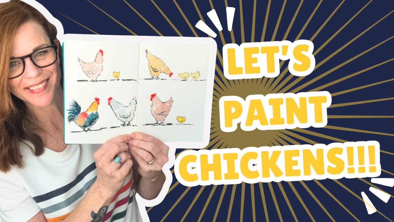 Watercolor Chickens