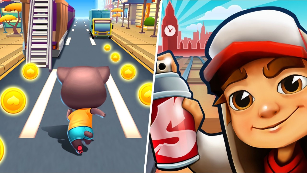 Cat Runner Decorate Home VS Subway Surfers  Side by Side Gameplay Dino Club