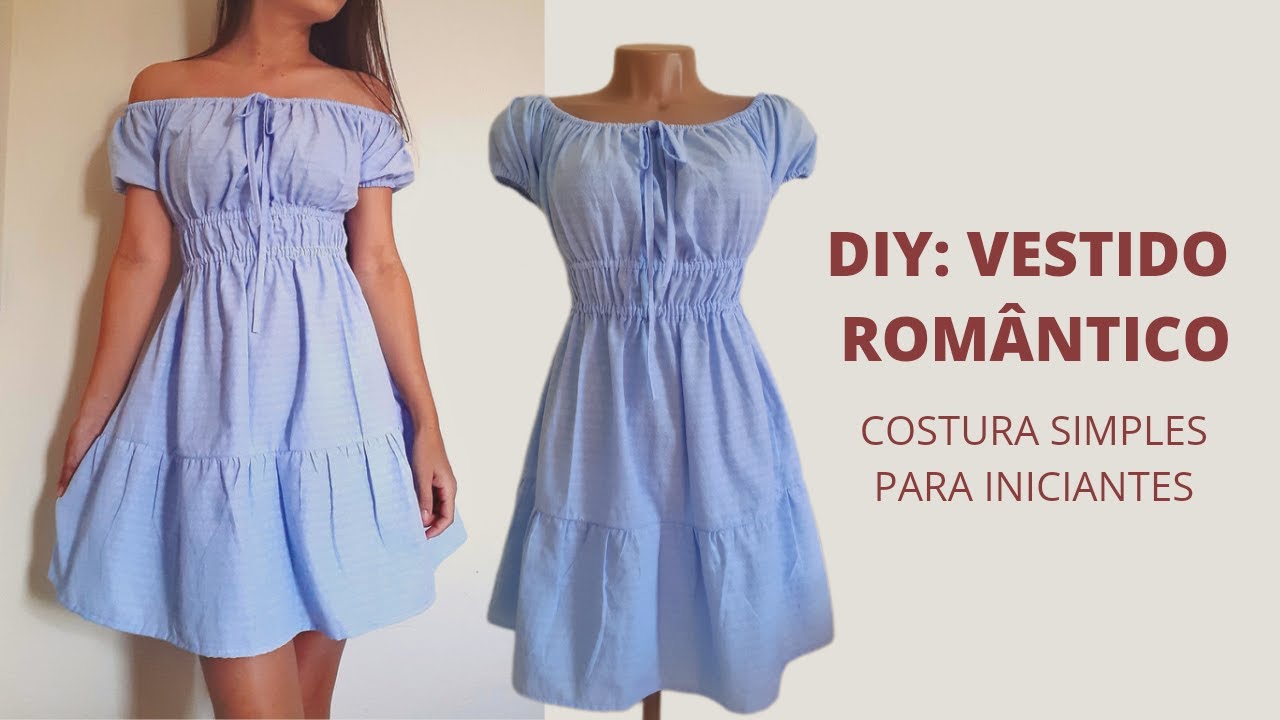 COMO FAZER VESTIDO CIGANINHA COM ELÁSTICOS NA CINTURA | COSTURA PARA INICIANTES