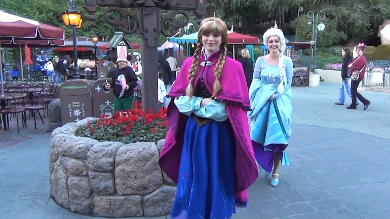 Characters at Disneyland w/ Jack & Sally, Anna & Elsa, Tweedles, Prince John, Friar Tuck, Mater