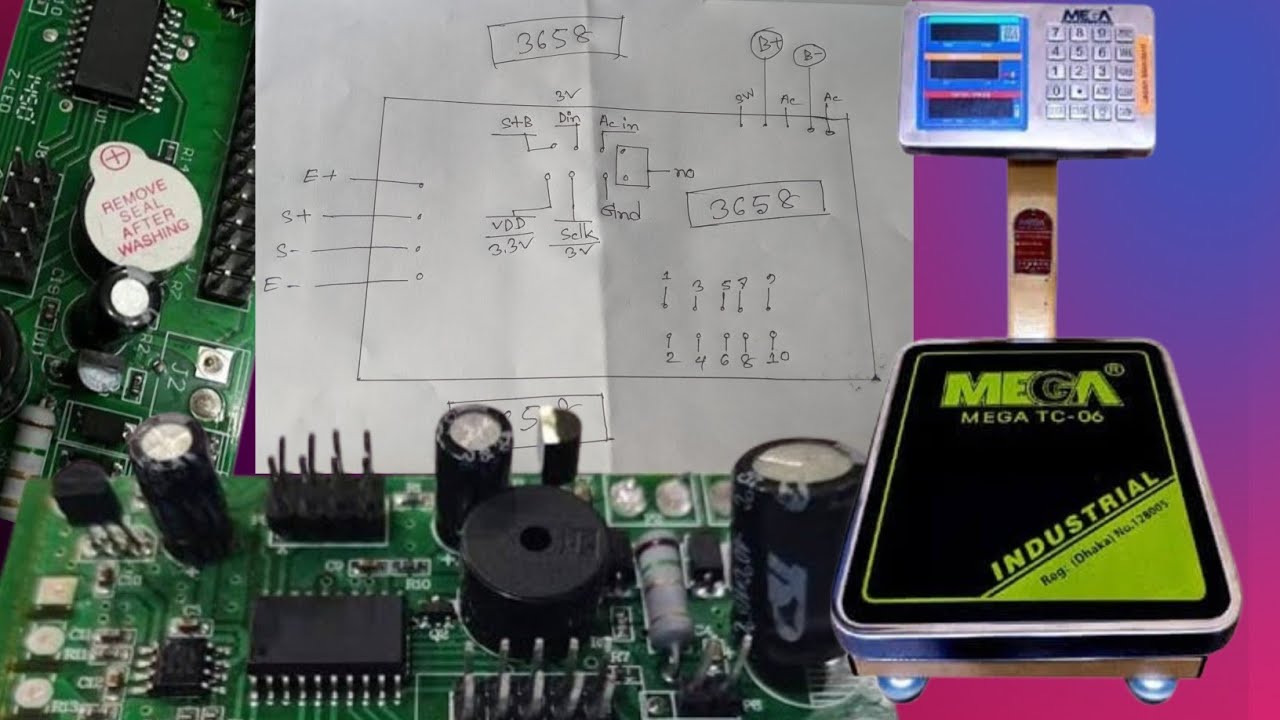 weight scale circuit diagram||3658 common circuit diagram|| how to repair weight  scale at home 2024