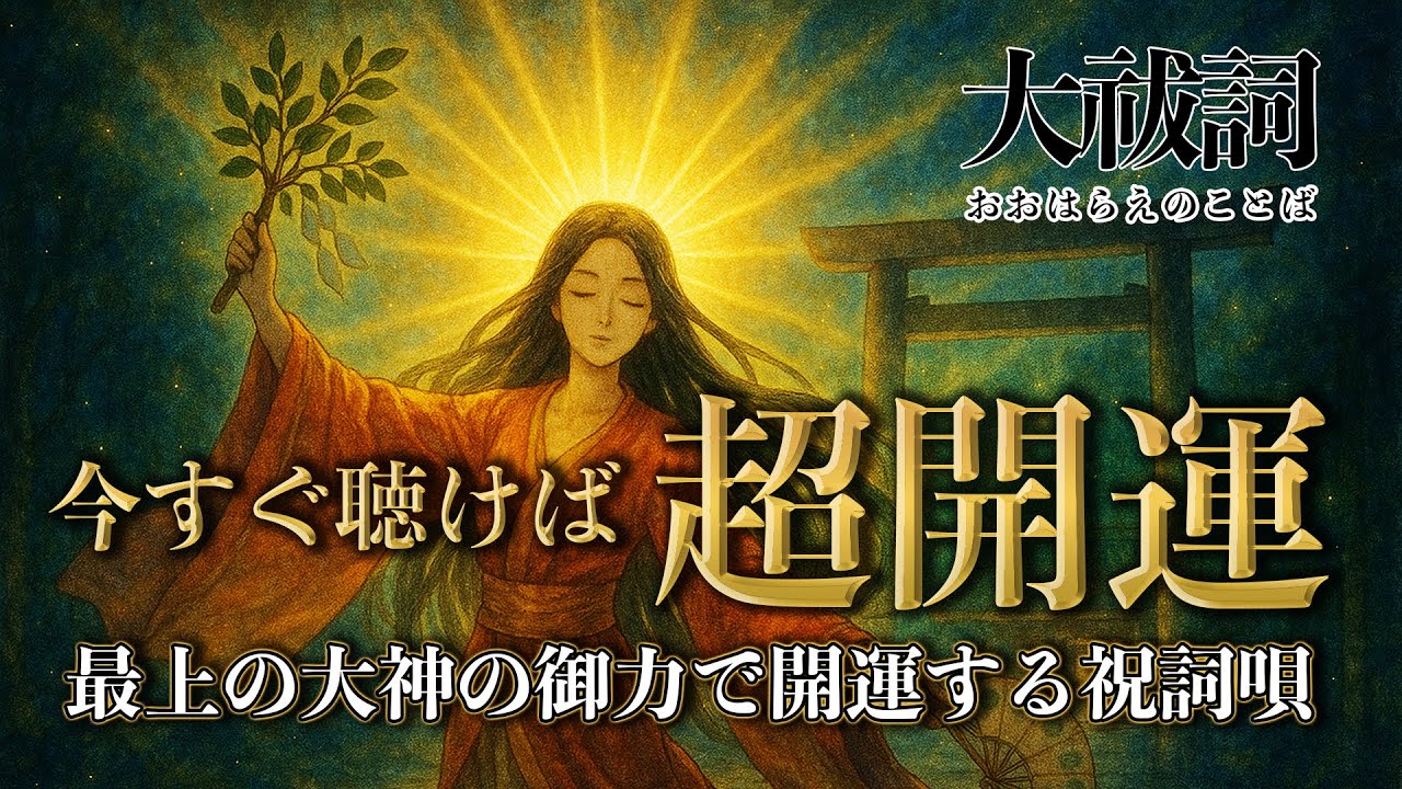 【今すぐ聴けば超開運 / 大祓詞】あなたの運気を覚醒させる 歌うたひ【最強祝詞歌】（字幕あり）