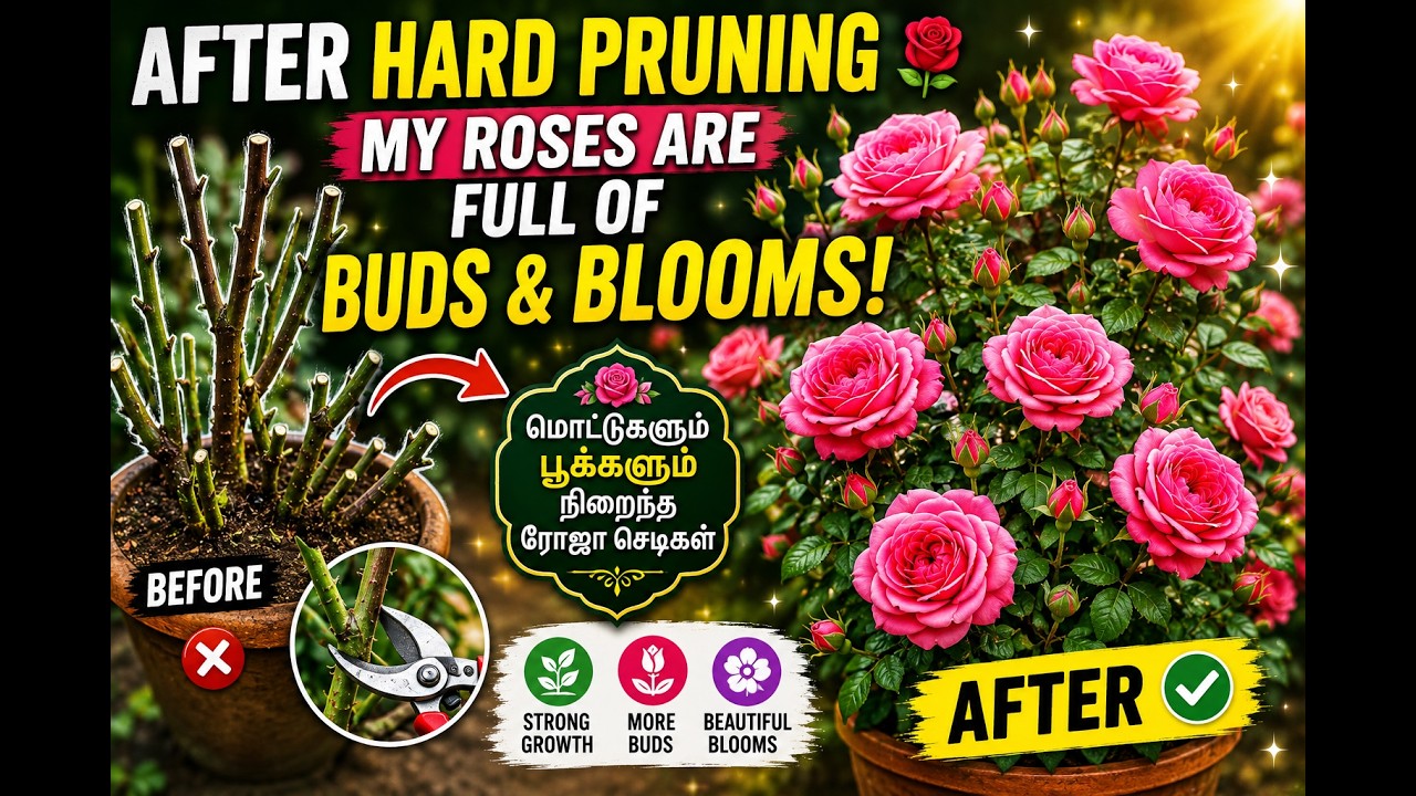 After Hard Pruning 🌹 My Roses Are Full of Buds & Blooms!| மொட்டுகளும் பூக்களும் நிறைந்த ரோஜா செடிகள்
