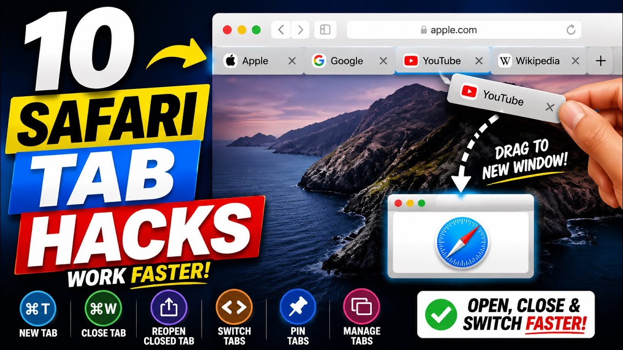10 обязательных трюков с вкладками Safari на Mac (открытие, закрытие, быстрое переключение и мног...