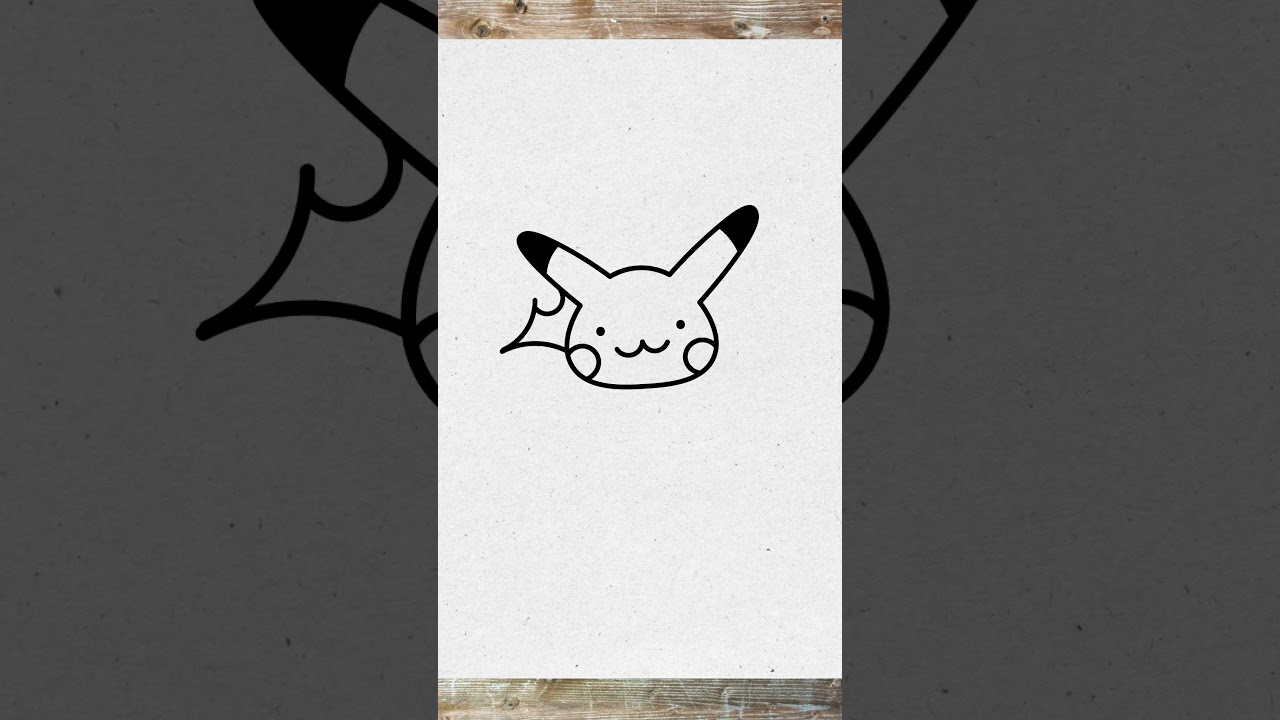 DIBUJO PIKACHU FUERTE | Paso a Paso Simple y F&aacute;cil