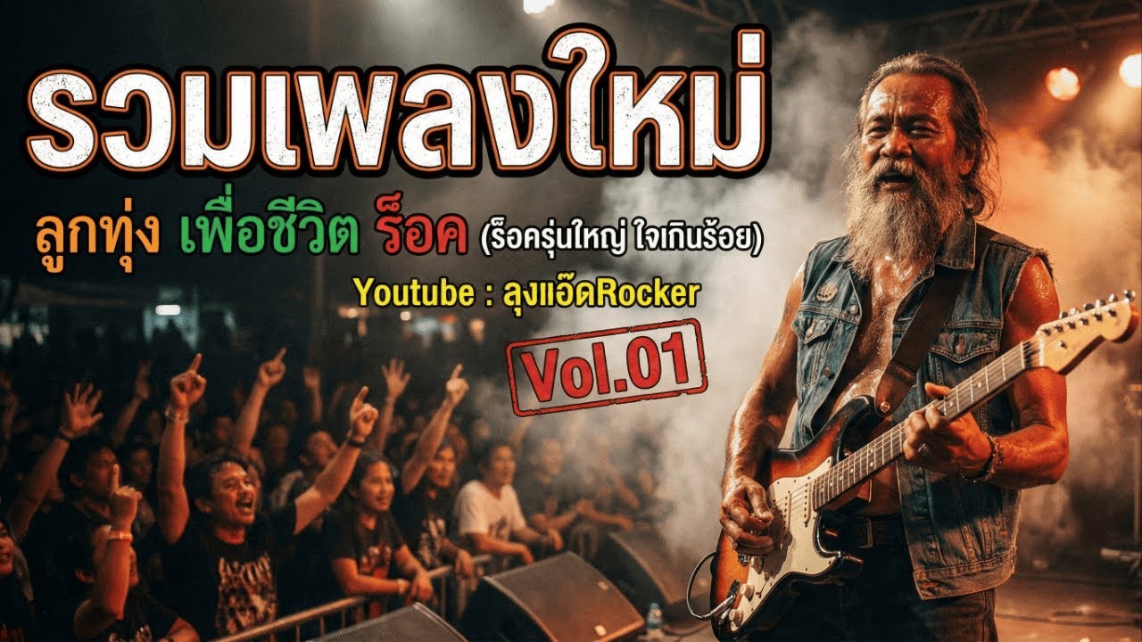 รวมเพลงลูกทุ่งร็อค เพื่อชีวิต Vol.01 (ฟังต่อเนื่อง) | ลุงแอ๊ดRocker