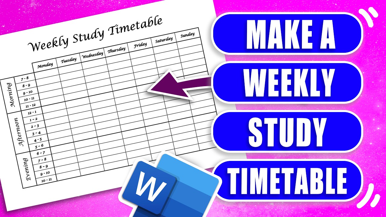 Создайте еженедельное расписание занятий в MS Word всего за 10 минут!