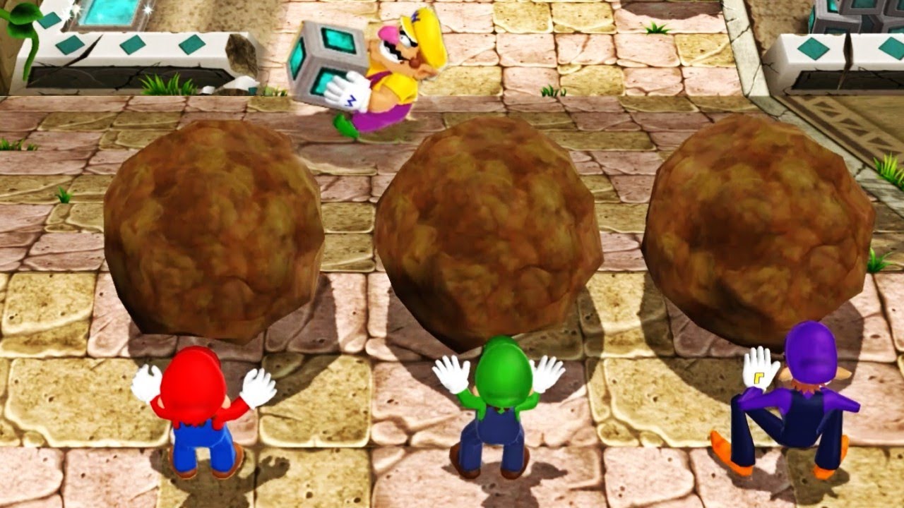 Mario Party 9 - 1 vs 3 - Wario vs Mario, Luigi, Waluigi(Master COM)| EzMario