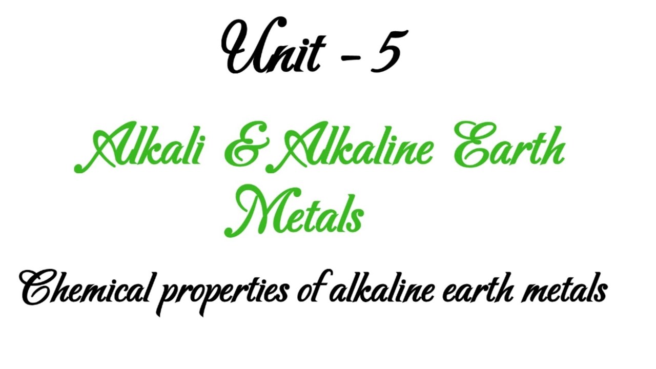 Chemical properties of alkaline earth metals / Alkali & alkaline earth metals / TN class 11chemistry
