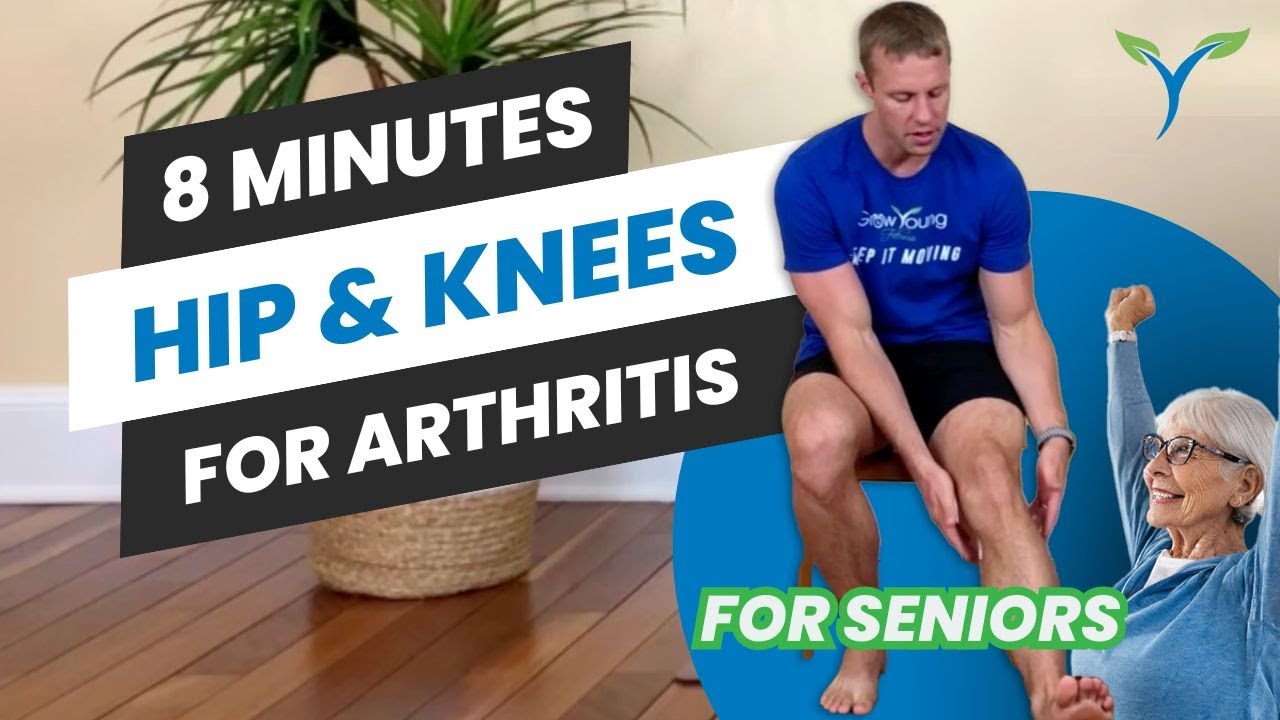 Arthritis Exercises For Seniors - Focus On Knees and Hips = 8 Minutes