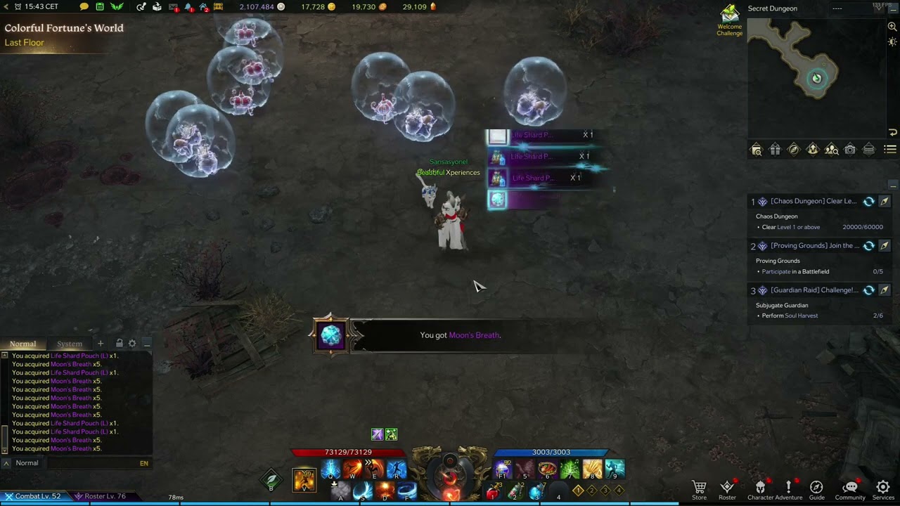 Lost Ark Relic T2 Map 11.300 Gold + 200 Moon's Breath + 20 Life shard Pouch(L) + Galatur Card