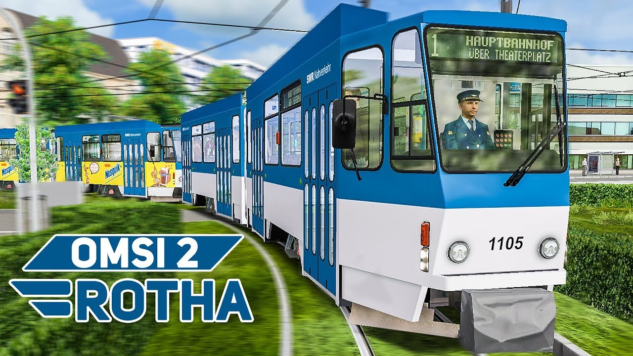 OMSI 2: Durch ROTHA mit der Straßenbahn Tatra KT4D als Doppeltraktion! | Bus-Simulator