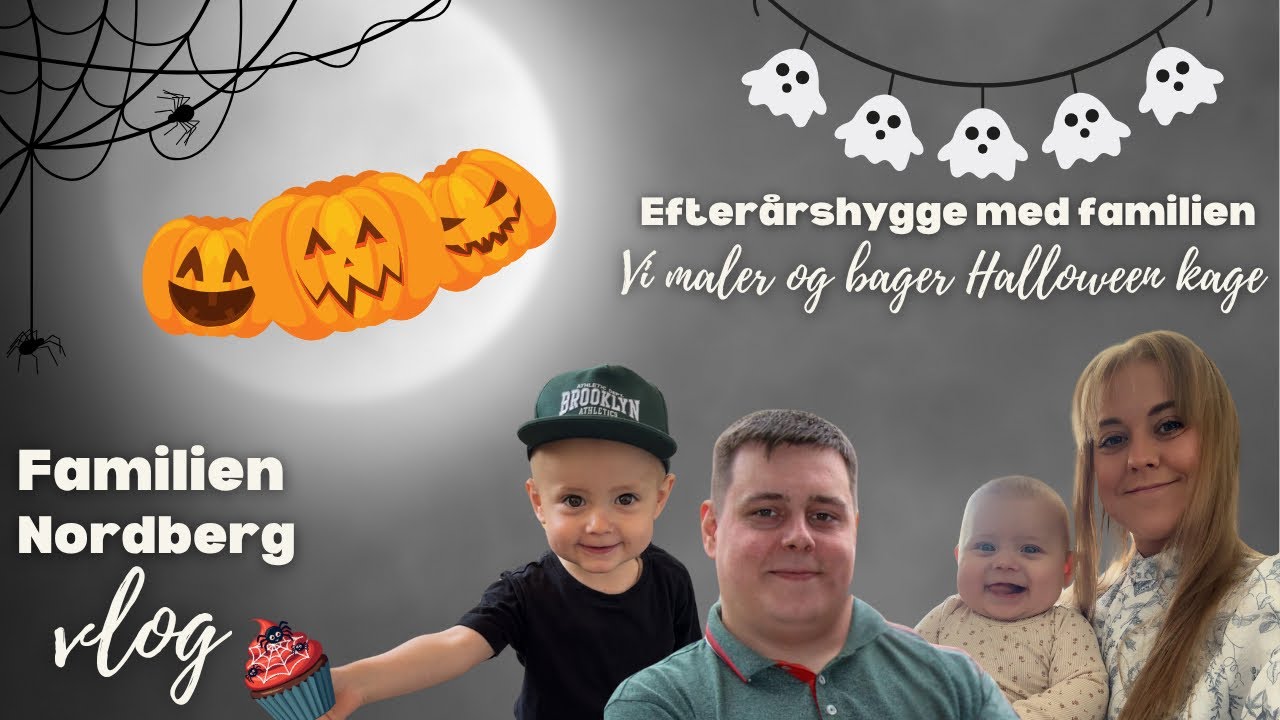 Efterårshygge med familien, vi maler og bager halloween kage