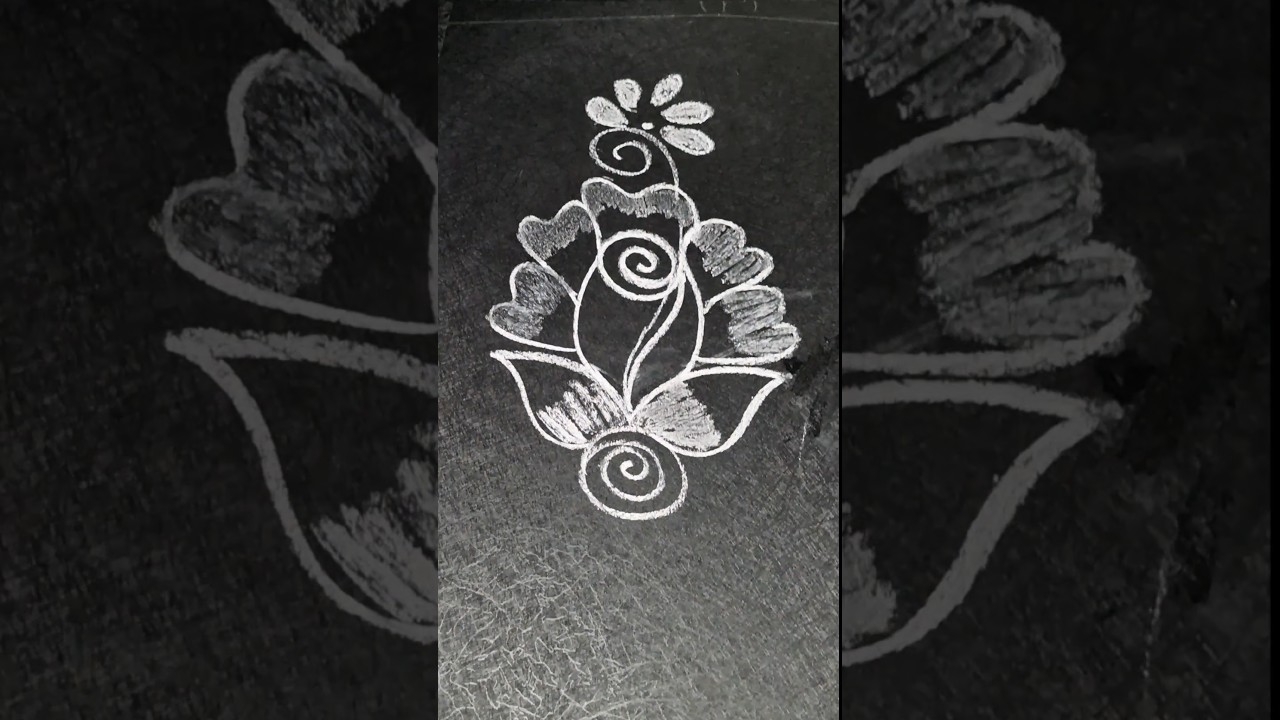 rose flower rangoli design #rangoli #muggulu #raserangoli #newrangoli #dailyrangoli #easyrangoli