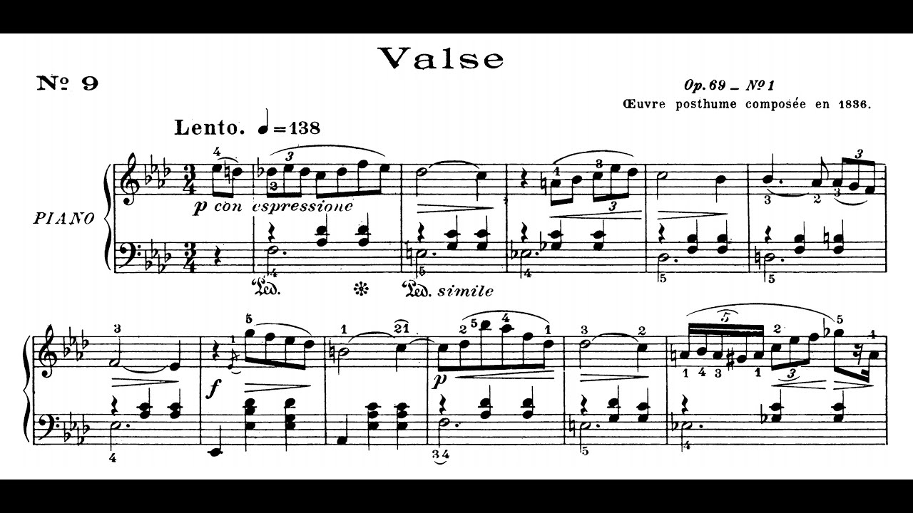 Fr&eacute;d&eacute;ric Chopin - Waltz No.9, Op.69 No.1, L'adieu Valse
