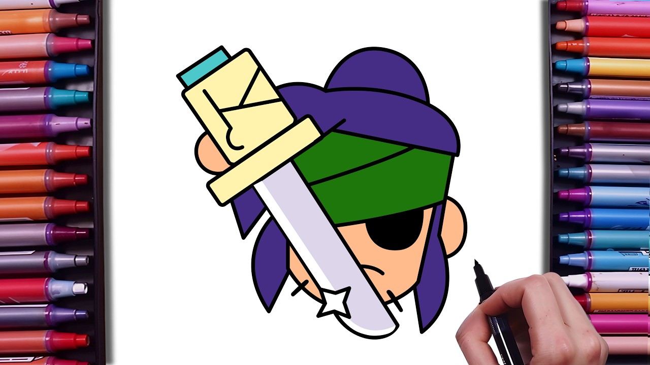 How to Draw Kenji All New Pins From Brawl Stars | Step-by-Step Easy Drawing Tutorial