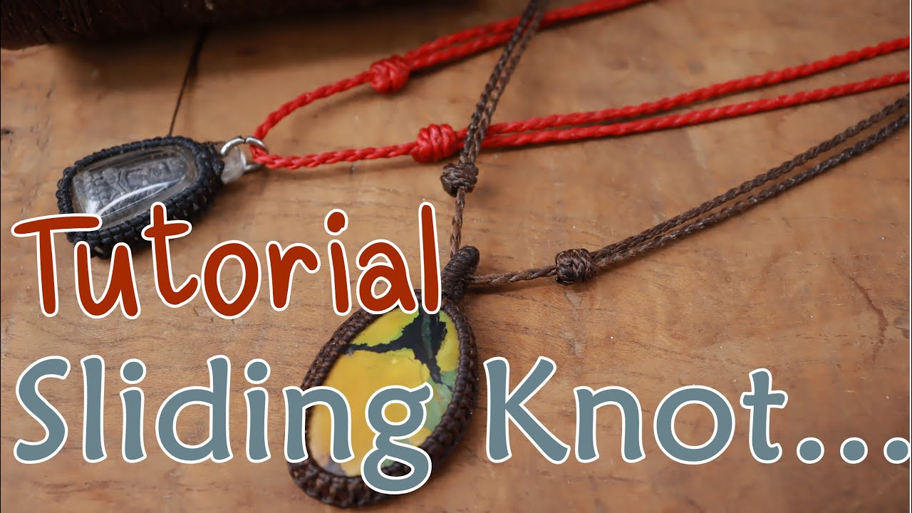 How to make/Macrame sliding knot tutorial/Necklace waxed thread/Waxed cord