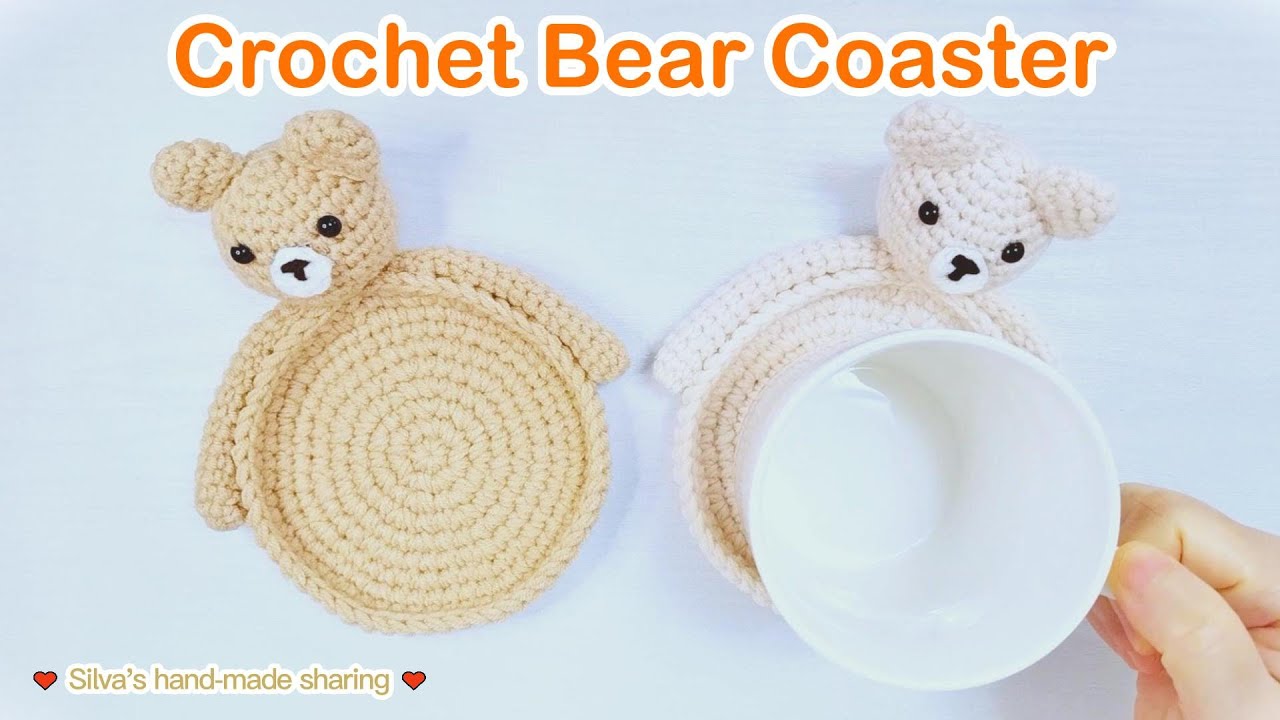 Cute Crochet Bear Coaster - Bear Storage Box🧸