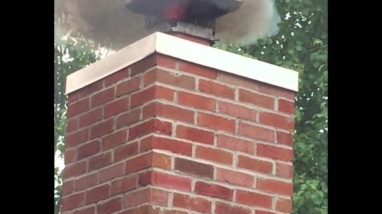 A CSIA chimney flue fire demonstration with the chimney cap on!