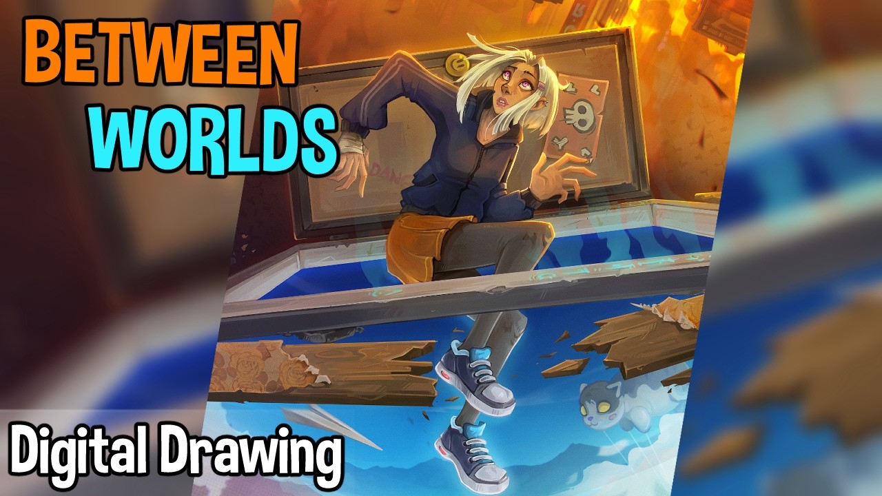 Between Worlds - Digital Drawing Time Lapse Process