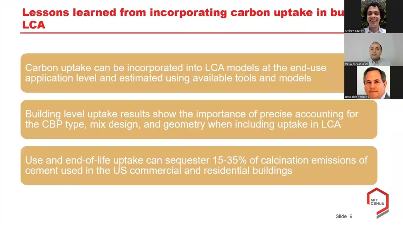 Webinar: Carbon Uptake of Cement and Concrete Construction: From Single Element to National Level