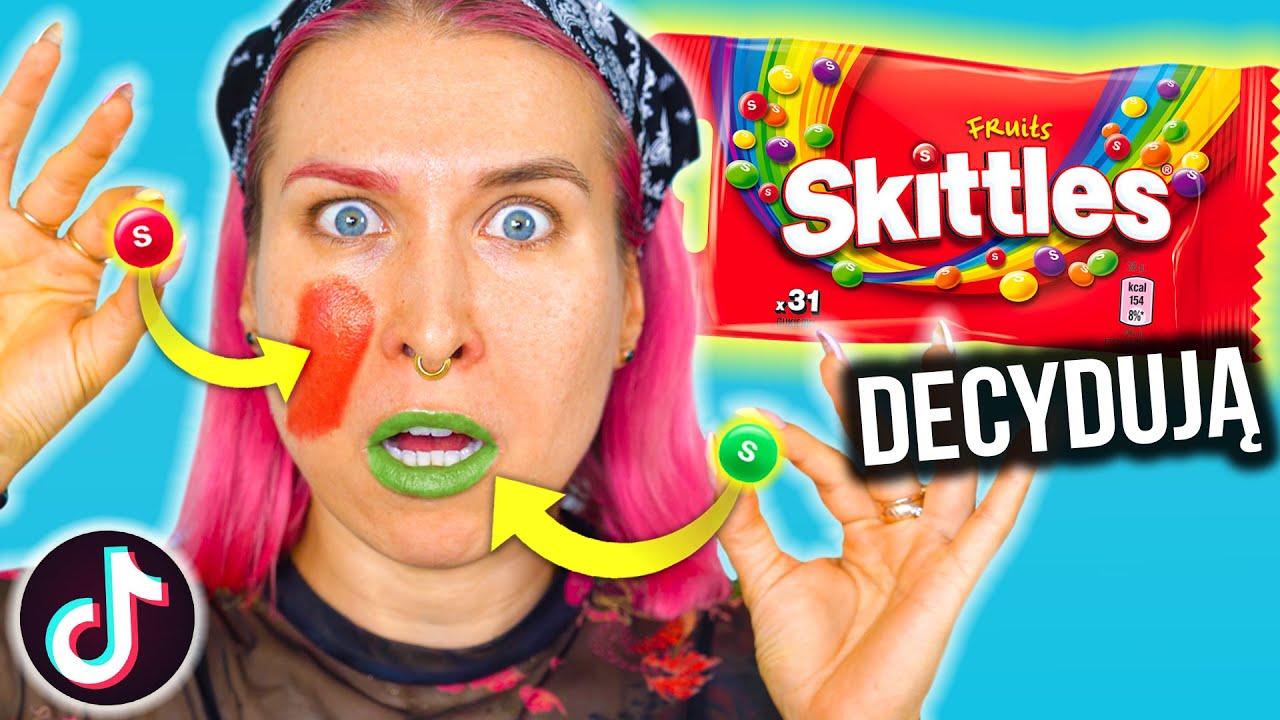 🌈 SKITTLES DECYDUJĄ o moim makijażu 😱 Challenge z Tiktoka ♦ Agnieszka Grzelak Beauty