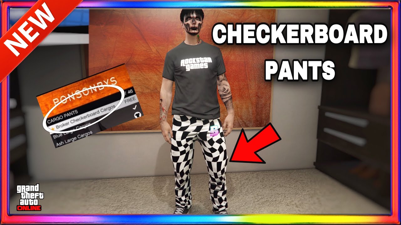 GTA 5 ONLINE - UNLOCK NEW CHECKERBOARD PANTS TUTORIAL  (NEW GEN ONLY )