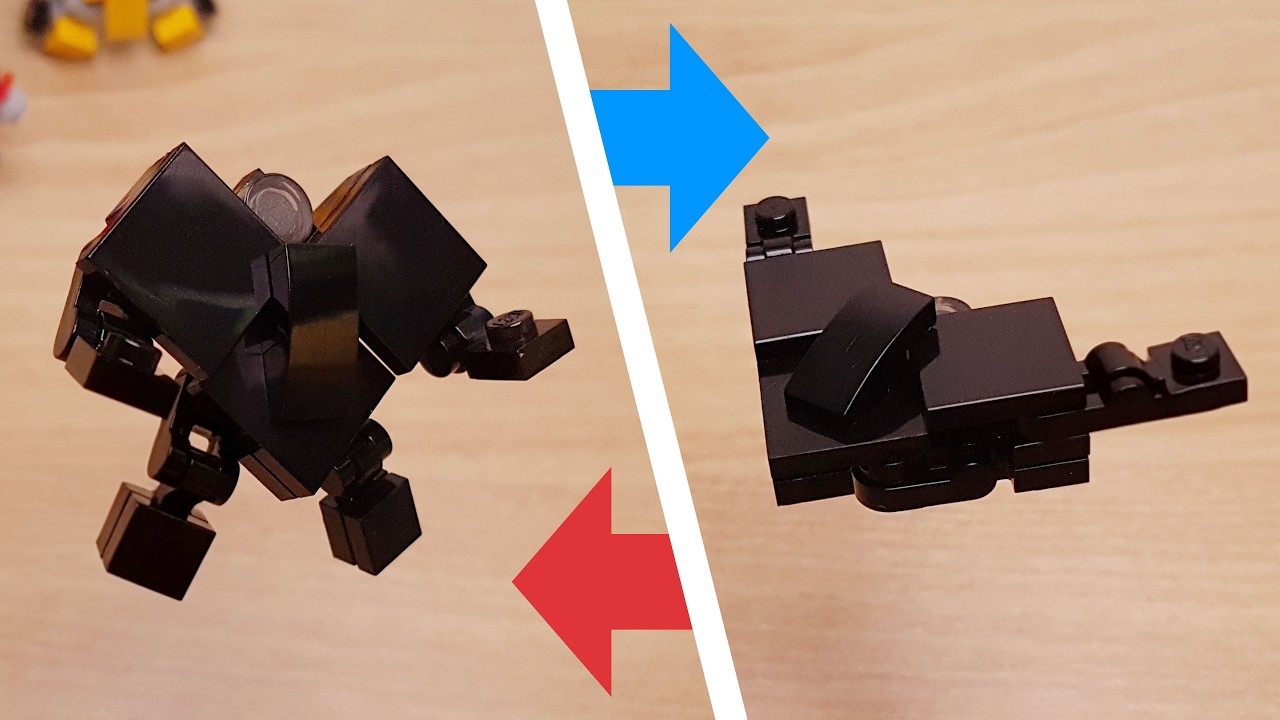 Mini LEGO brick Stealth Fighter transformer robot - Shadow Striker #LEGO #MOC #stealth #usaf #b2