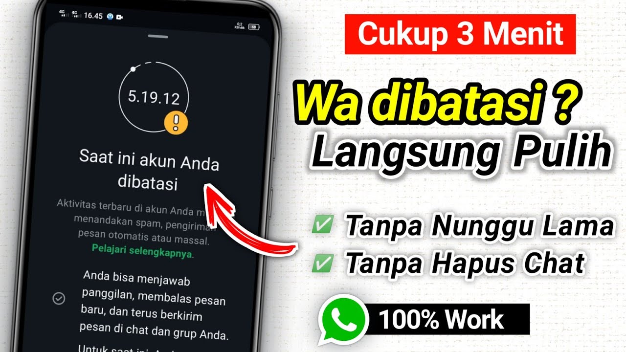 Akun Wa dibatasi ? || Begini cara mengatasi akun wa dibatasi 100% Work