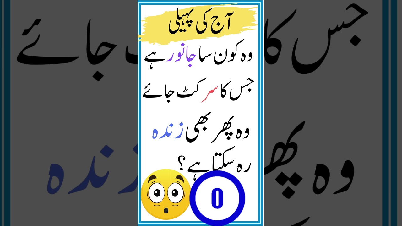 2023 ki new urdu paheliyan urdu paheliyan with answers funny clip Riddles in Urdu #viralshort