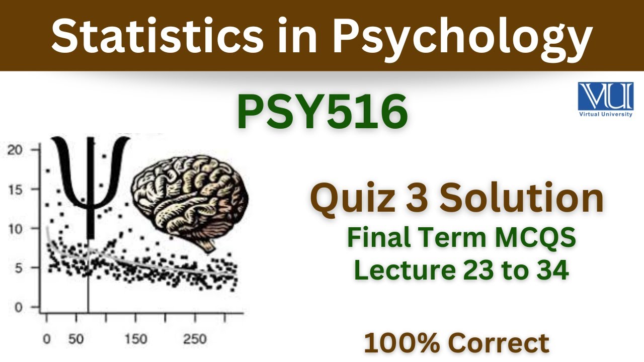 PSY516 Quiz 3 Solution_Lecture 23 to 34_Psy516 Final term Mcqs_Psy516 quiz 3 mcqs_100% Correct