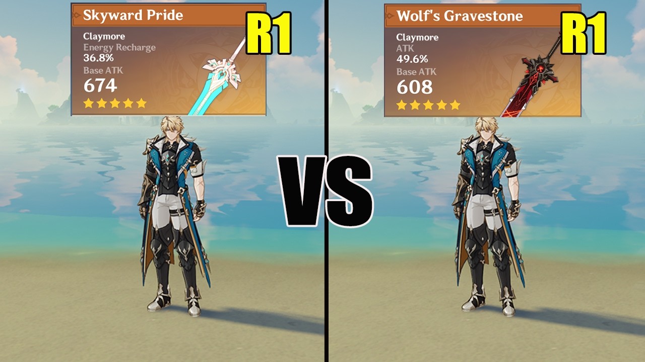 BEST Standar Banner Weapons for Varka - Wolf's Gravestone vs Skyward Pride // Genshin impact