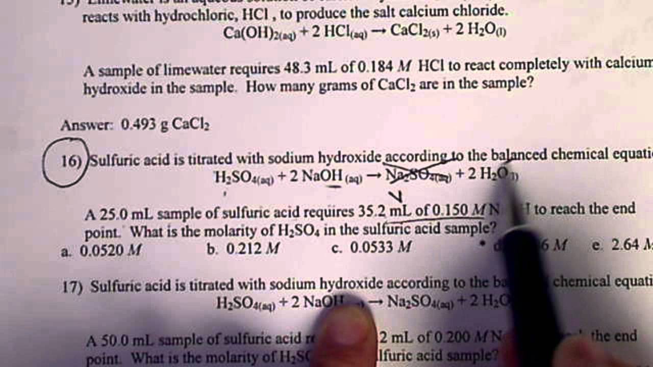 Molarity calculation of an acid when titrated with a base