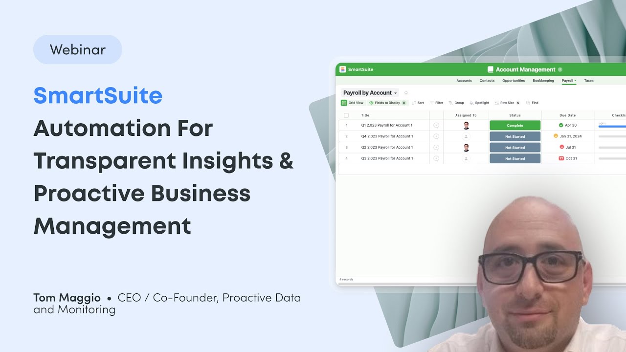SmartSuite Automation for Transparent Insights and Proactive Business Management