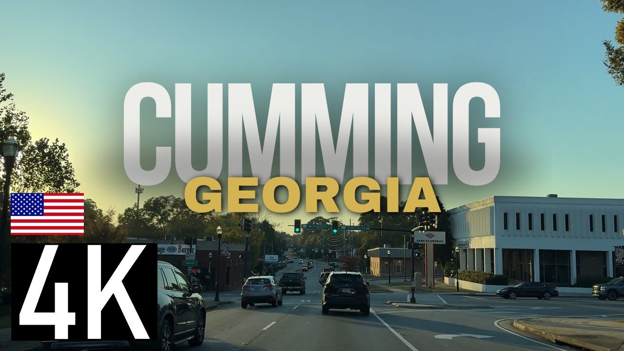 Driving in Cumming, Georgia in 4K - GA 400 & Downtown Cumming
