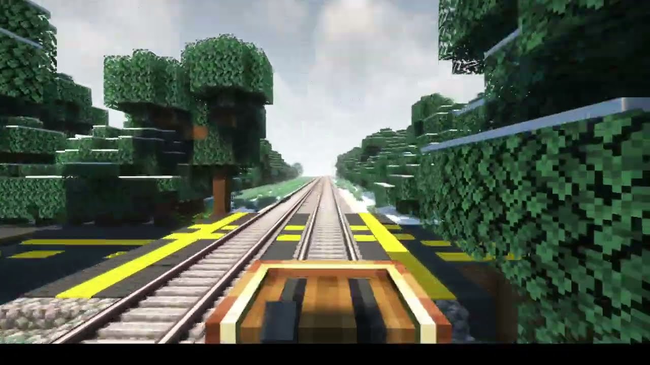 Minecraft Create mod 5,000 block long train track