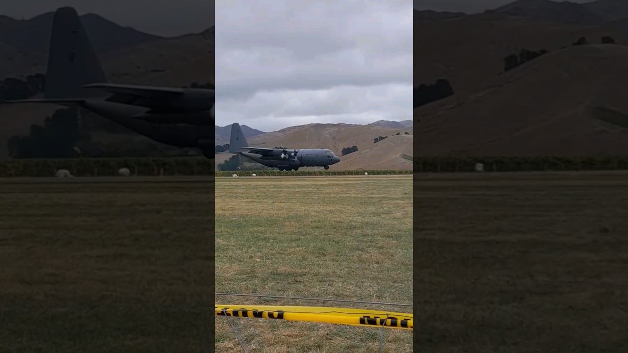LOW RNZAF C130 Hercules Fly By