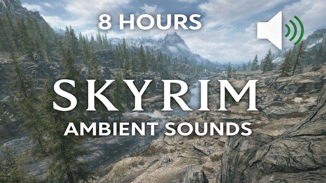 8 Hours of Skyrim River Ambience – No Music, Relaxing Scenic View for Sleep & Study