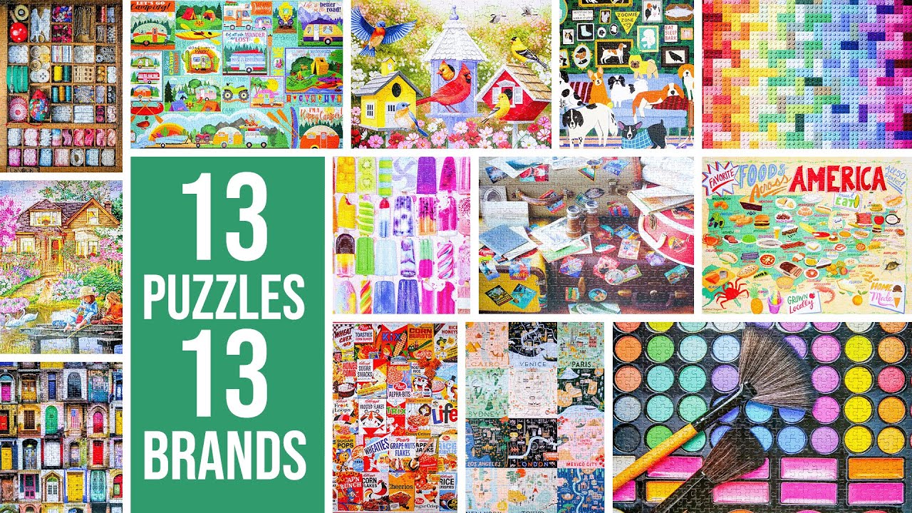 13 Puzzles / 13 Brands | Reviewing Rifle Paper Co, LEGO Puzzles, Hallmark Puzzles, and MORE!