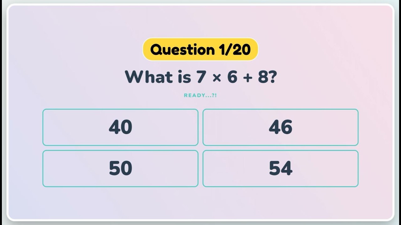 20 Basic Math Problems – Grades 4 to 8 Only!